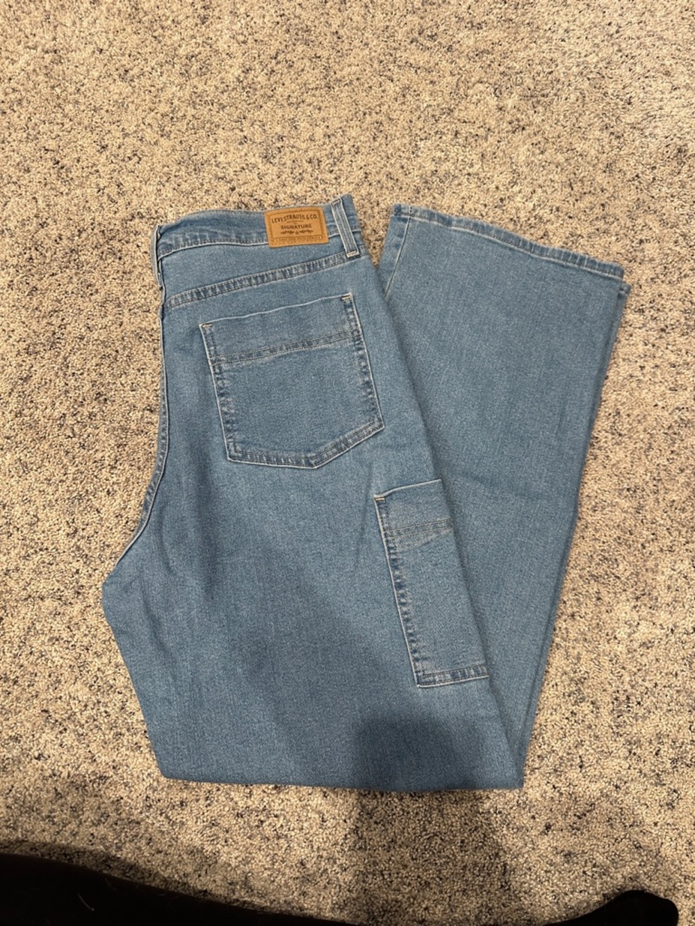 Levi's Light Blue Wide-Leg Carpenter Jeans